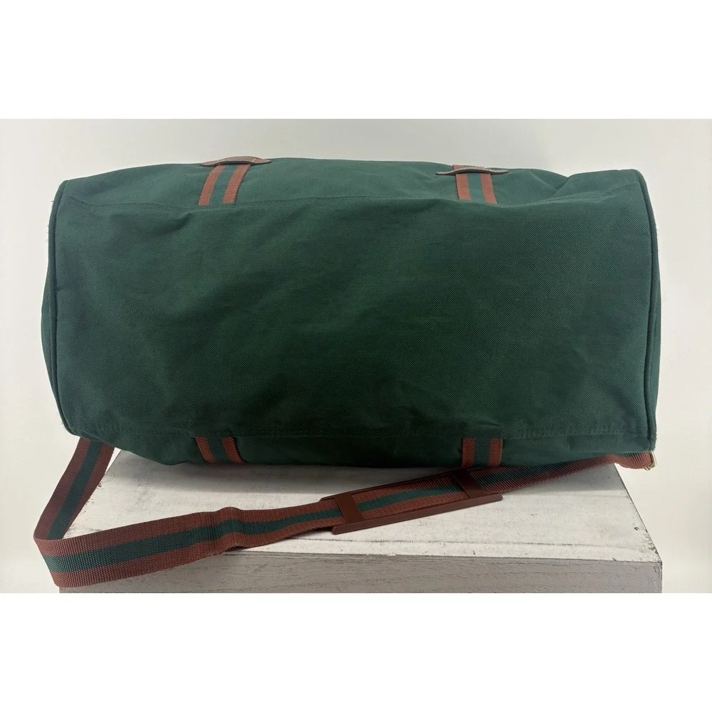 VTG Polo Ralph Lauren Fragrance Duffel Bag Green Nylon Canvas Weekender Pony 20
